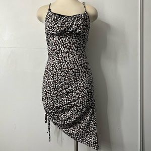 Floral side swept short dress